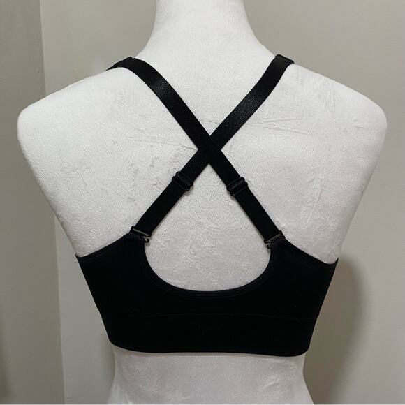 Puma Black Sports Bra with Racerback Design Size Medium Activewear - Picture 5 of 9